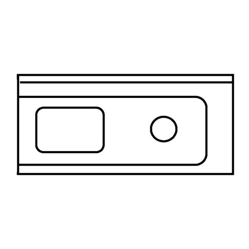 KBS Gastrotechnik KBS Table d'arrivée 1 cuve, montage à droite avec rebord pour trou d'évacuation 1200x700x850 mm - inox 20390013_0