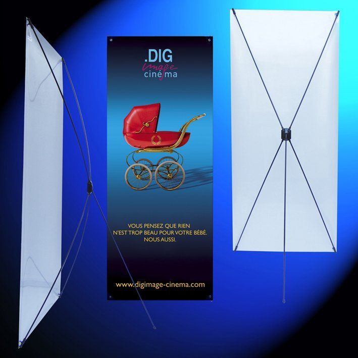 X-Banner en fibre de carbone - Structure légère et stable pour PLV - Lot de 2_0