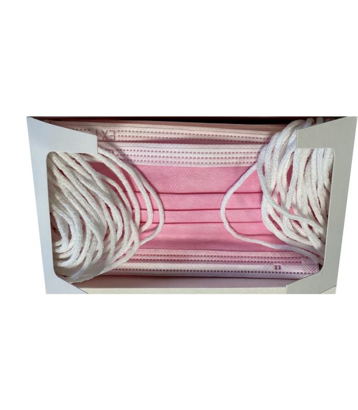 Masque chirurgical français - Boîte de 50 masques type IIR rose - Haute filtration ≥98% - Marque Sylamed_0
