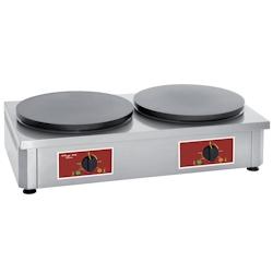 Materiel chr pro Crêpière Professionnelle Double Electrique Plaques Rondes en Fonte   Ø 400 mm - 0685071386514_0