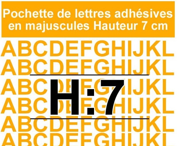 Lettre adhesive h7 cm