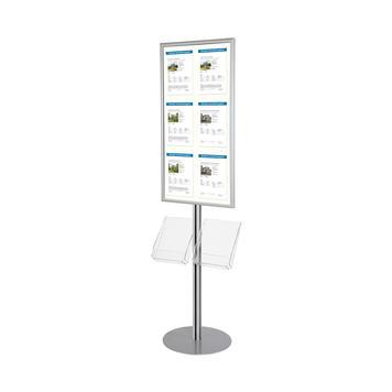 Porte-affiche sur pied LED Quattro-Broker - 1 face - Caisson lumineux 6xA4 - Aluminium et acier_0