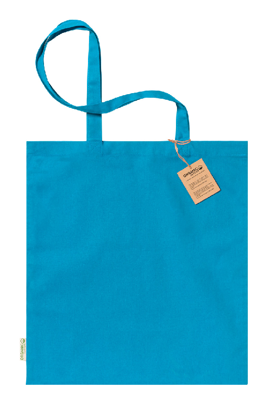 Tote bag en coton biologique - longues poignées - 100% coton biologique - 140 g/m² - couleur bleu clair_0