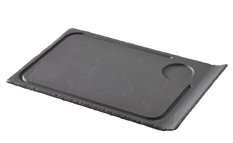 ASSIETTE À STEAK RECTANGULAIRE NOIR PORCELAINE 33X22 CM BASALT REVOL
