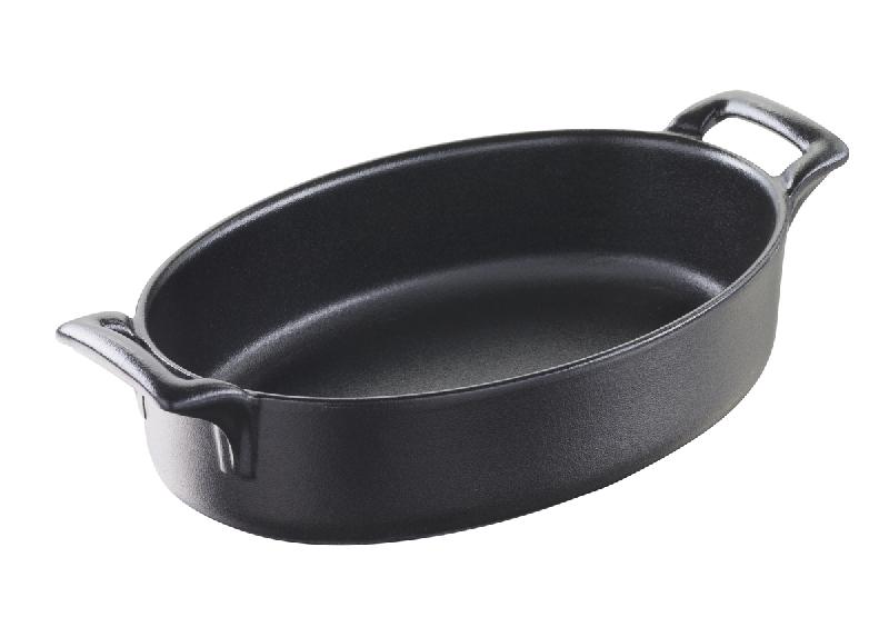 PLAT OVALE NOIR PORCELAINE 18X12 CM BELLE CUISINE REVOL