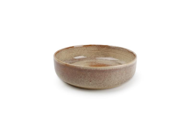 ASSIETTE CREUSE ROND BRUN GRÈS Ø 22 CM DUNA