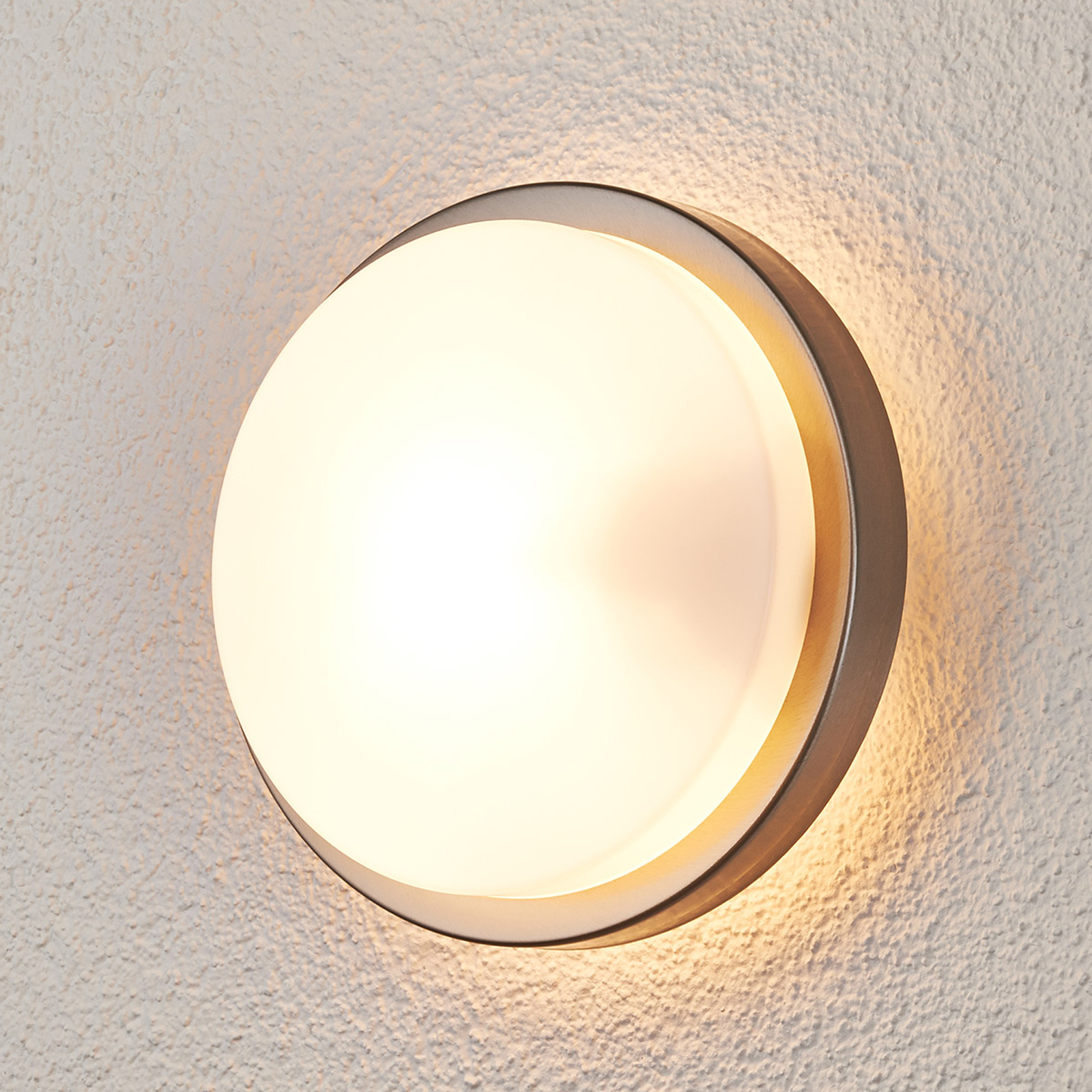 LINDBY APPLIQUE D\'EXTÉRIEUR RONDE FERO, ACIER INOXYDABLE