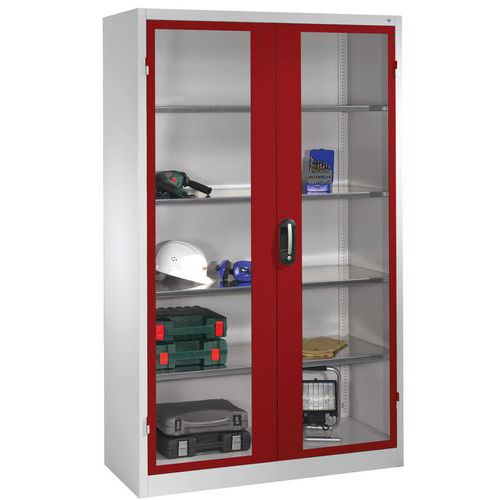 ARMOIRE PORTES BATTANTES ROUGE4 TABLETTESH1950XL1200 - CP