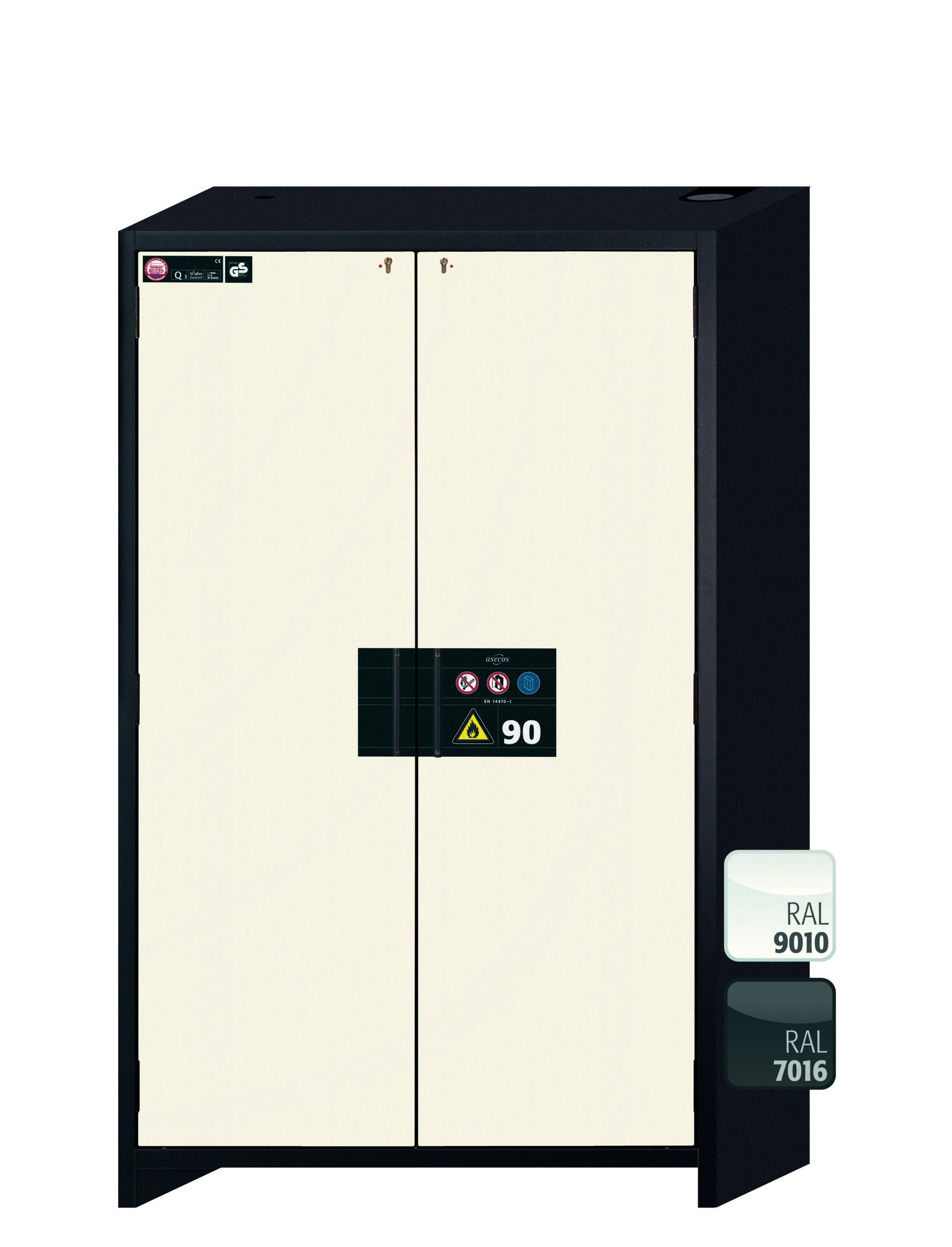 Armoire de sécurité anti-feu Q-CLASSIC-90 modèle Q90.195.120.MM - Réf 34192-050-34210 - Type 90 avec paroi de séparation médiane_0