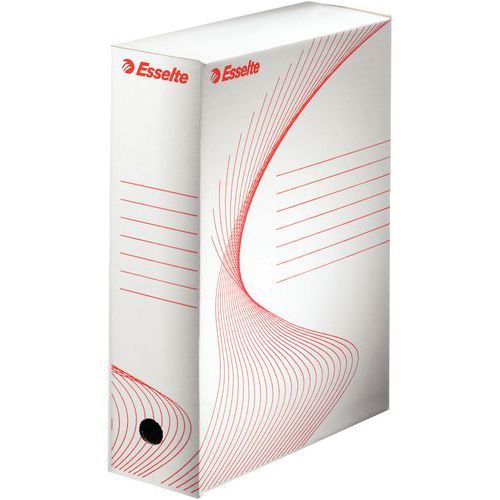 BOÎTE ARCHIVES STANDARD 100 MM MONTAGE MANUEL CARTON BLANC - ESSELTE