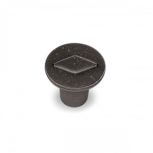 BOUTON DE MEUBLE ROND BARCINO - H 25 MM - D 30 MM - PAR 4 - NOIR MAT VINTAGE HETTICH