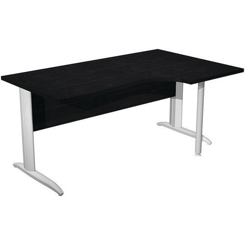 BUREAU 90° PIEDS L MÉTAL FAST - 160CM - NOIR - BLANC