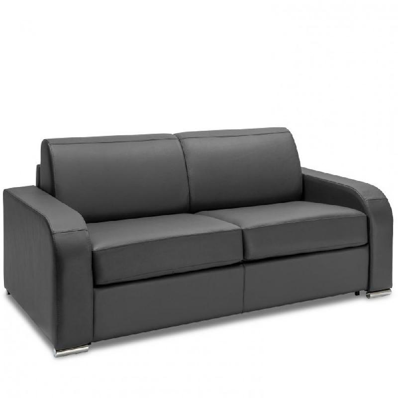 CANAPÉ EXPRESS 140 CM SOFIA EDITION CUIR ET PU CAYENNE GRIS MATELAS 16 CM_0