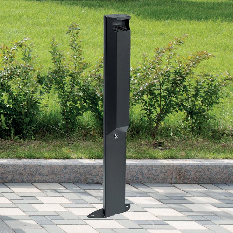 Cendrier 3l /pied arkea extrême avec serrure - gris manganèse_0