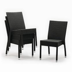 Chaises en rotin PE Bolero anthracite (Lot de 4) - CF159_0