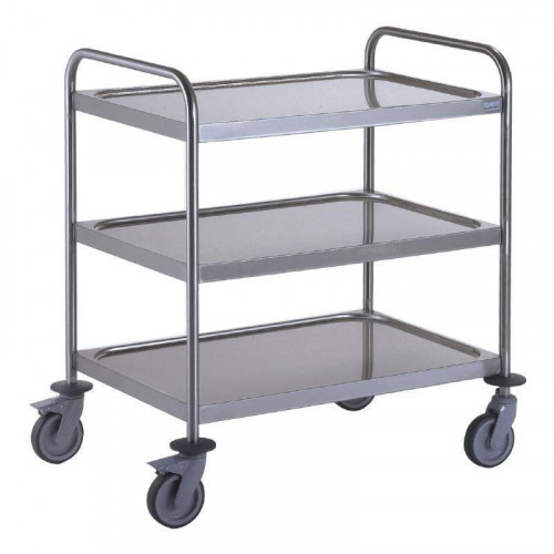 CHARIOT DE SERVICE INOX 3 PLATEAUX 800 X 530 MM TOURNUS