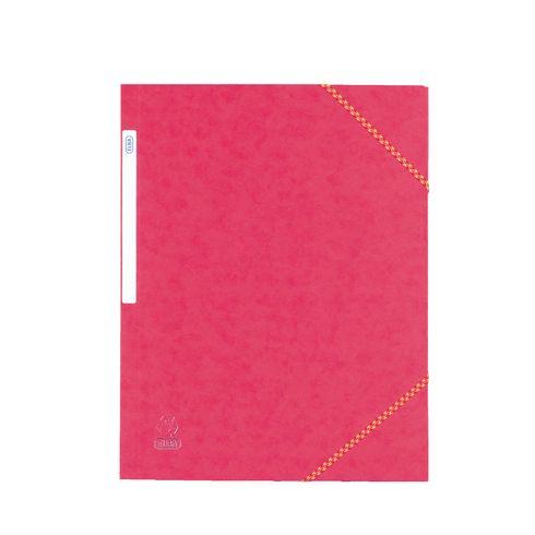 LOT DE 10 - CHEMISE À ÉLASTIQUE 3 RABATS CARTE OXFORD 24 X 32 CM DOS 2,5 CM ROUGE