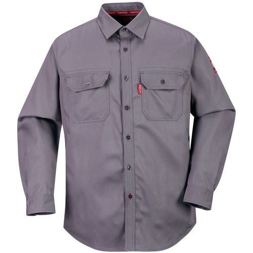 CHEMISE BIZFLAME 88/12 FR89 GRIS L - PORTWEST