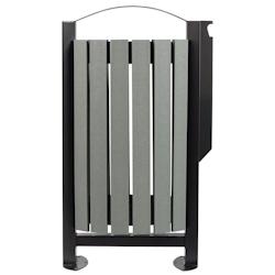 Rossignol - Corbeille 60L sur pied avec cendrier 3L ARKEA ETIK - noir acier 59281_0