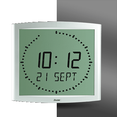 Horloge numérique LCD Cristalys Ellipse - 1,5V, Radio ALS, boîtier aluminium - BODET_0