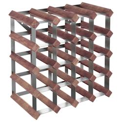 Décoshop26 - Casier range bouteilles étagère de rangement vin pour 20 bouteilles en bois pin marron et acier DEC024303 - marron 3000254628712_0