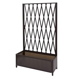 Décoshop26 - Jardinière trellis bac à fleurs support de plantes en aluminium et acier 152x90x35cm marron 04_0004320 - marron 3000432932693_0