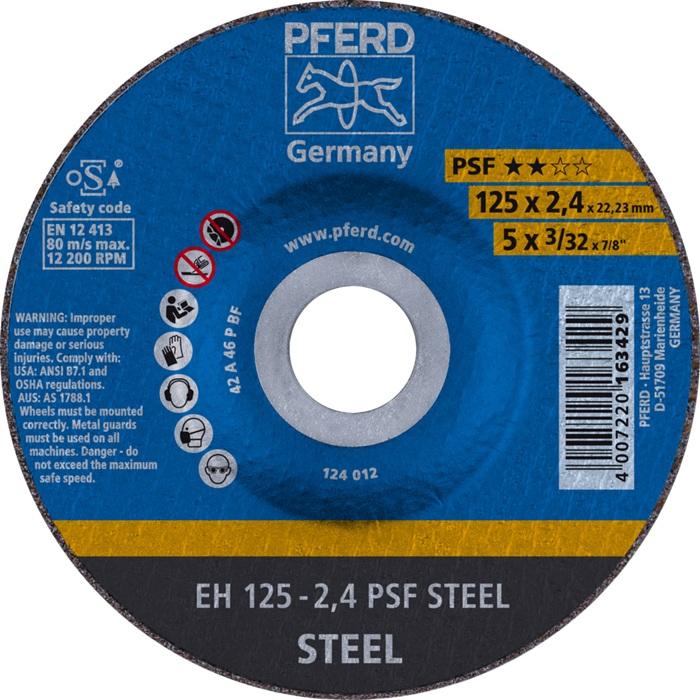 Disque à tronçonner PSF STEEL - D125x2,4 mm - contre-coudé acier - perçage 22,23 mm - PFERD_0