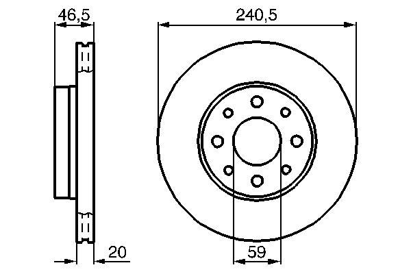 Disque de frein Bosch 0986478878 - ventilé, 4 trous, boîte de 2 pour montage avant_0