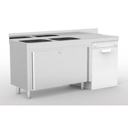 ERATOS Meuble Plonge Lave Vaisselle Gamme 600 Aisi-304 18/10 1800X700X850 - 2 Cuves 500X500X300 - Egouttoir A Droite FMLM-187/21-D - Acier inoxydable_0