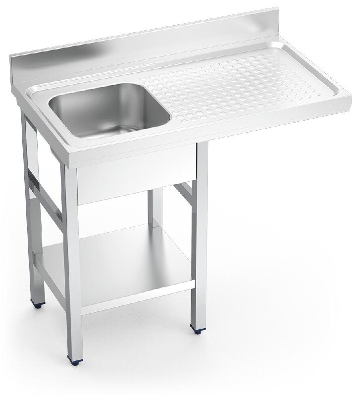 Evier pour lave-verre une cuve, égouttoir à droite 1000x550x850 mm. - inox FRI054230_0