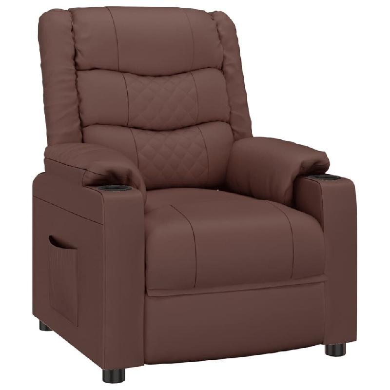 Fauteuil inclinable Marron Similicuir Modèle Lervellaix - 348044_0