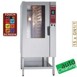 Four électrique touch screen vapeur/convection  15x gn 1/1 - auto-cleaning     dfv-1511/pts_0