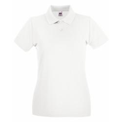 FRUIT OF THE LOOM, Polo femme, manches courtes, patte de boutonnage 2 boutons ton sur ton, blanc, XXL, - XXL blanc 7865540237780_0