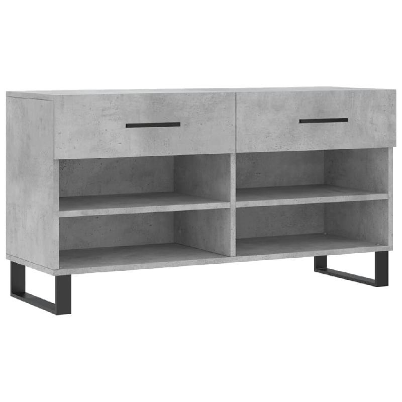 Helloshop26 - Banc à chaussures bottes commode étagère meuble entrée rangement 102 x 35 x 55 cm bois d'ingénierie gris 02_0022966 - gris Bois mas_0