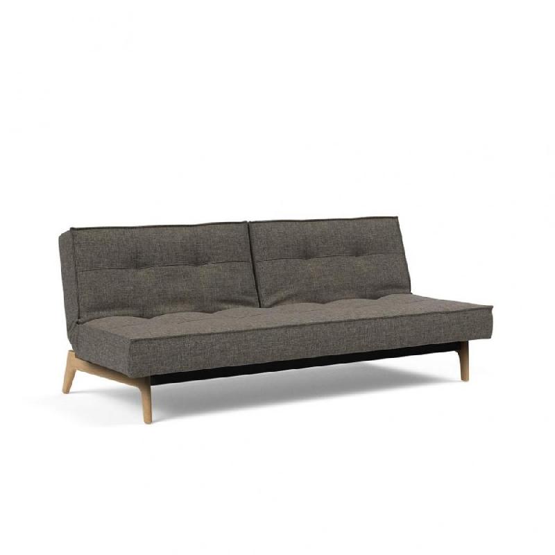 INNOVATION LIVING  CANAPÉ CONVERTIBLE SPLITBACK  EIK 115*200 CM TISSU FLASHTEX DARK GREY_0