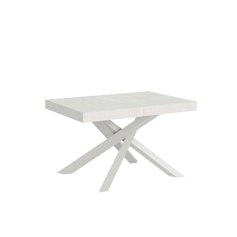 Itamoby Table Extensible Volantis 130/390X90 Cm Frêne Blanc Pieds Blancs - blanc multi-matériau VE130TAVLT390-BF-BI_0