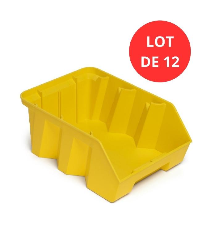 Lot de 12 bacs Duetto 12,5 litres - plastique jaune - fonctionnels et design_0