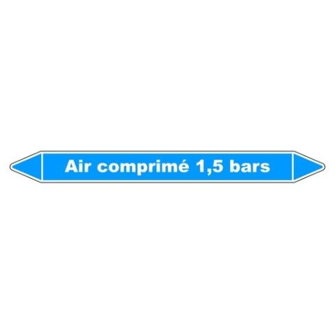 LOT DE 3 - MARQUEUR DE TUYAUTERIE - AIR COMPRIMÉ 1,5 BARS - VINYLE LAMINÉ 150 X 12 MM