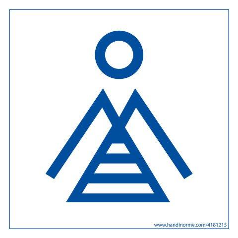LOT DE 4 - PANNEAU SIGNALÉTIQUE FEMME MARINIÈRE - 125 X 125 MM (VINYLE SOUPLE AUTOCOLLANT)