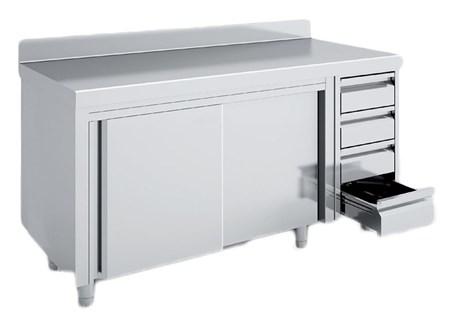 MEUBLE NEUTRE PORTES COULISSANTES ET TIROIRS MNCC70-160M