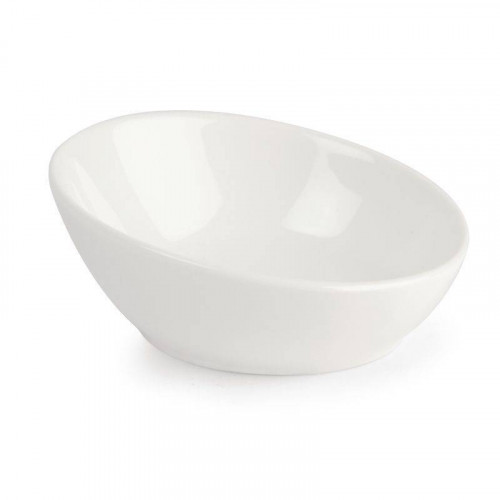 MINI BOLS INCLINÉ EN PORCELAINE BLANCHE LUMINA Ø 75 MM - LOT DE 6