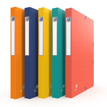 Oxford Lot de 12 Boîte à élastiques Bicolor Recyc+ 24x32, dos de 25, en carte coloris assortis (5) - 3045051055156_0