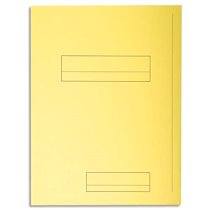 PAQUET DE 50 CHEMISES PRÉ-IMPRIMÉS 2 RABATS SUPER 250 EN CARTE 210 GRAMMES COLORIS JAUNE