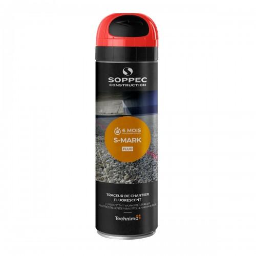 PEINTURE DE MARQUAGE PROVISOIRE FLUORESCENTE - 3 À 6 MOIS - S-MARK - ROUGE - X1 TECHNIMA SOPPEC