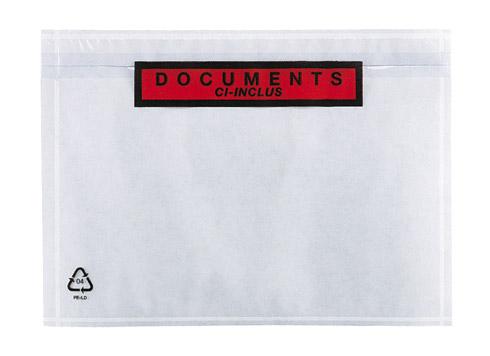 POCHETTE ADHÉSIVE ''DOCUMENTS CI-INCLUS'' NATIONAL CLASSIQUE 162 X 120 MM - BOÎTE DE 1000