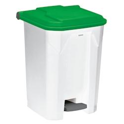 UTILO - Poubelle de tri à pédale 50L blanc/vert - 54042 - ROSSIGNOL - vert plastique 54042_0