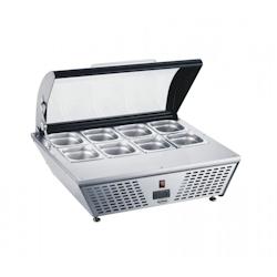 Saladette à Poser Pizza   8 x GN 1/6       R600a   Acier inoxydable67 767x612x328mm COMBISTEEL - blanc inox 0641094605858_0