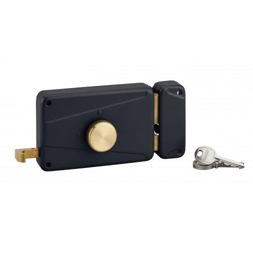 SERRURE EN APPLIQUE HORIZONTALE À TIRAGE - CYLINDRE ET BOUTON - G FTH THIRARD