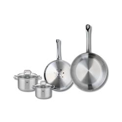 Set de 2 Poêles de cuisson 24 et 28 cm et 2 faitouts 12 et 14 cm Elo Profi Citrin - gris 3176239950205_0