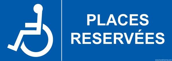 LOT DE 2 - PANNEAU PICTO PLACES RÉSERVÉES PMR - 350 X 125 - PVC